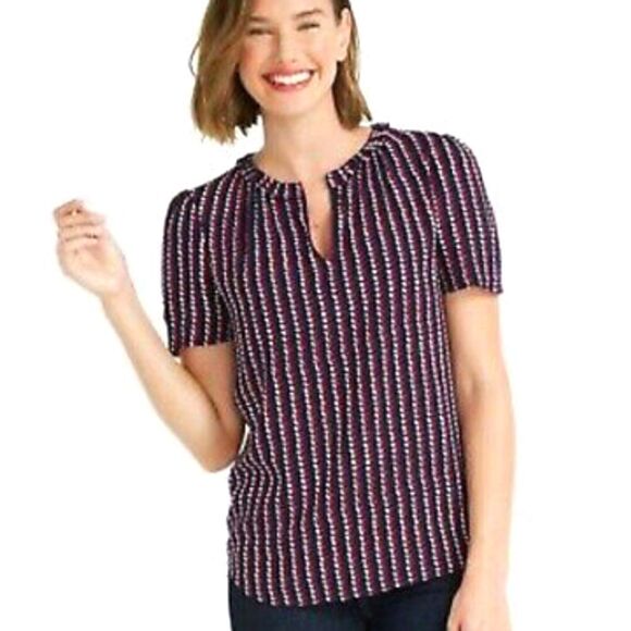 Draper James Heart Top 2 Boho Quirky New Girl Playful Preppy Nautical Sailor - Picture 1 of 11